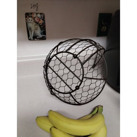 Banana Fruit Basket Hanging Hook Rustic Dark Brown Iron - Picture 3 of 10